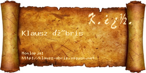 Klausz Ábris névjegykártya